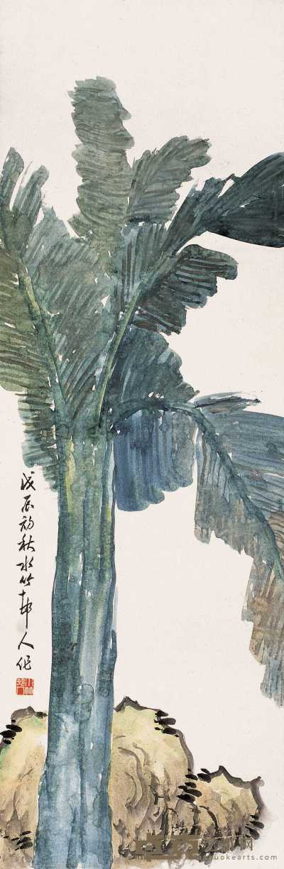 徐世昌 戊辰（1928）年作 芭蕉 立轴 130×42.5cm